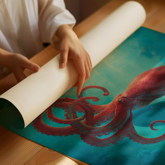 Crimson Tentacles Meet Azure Depths