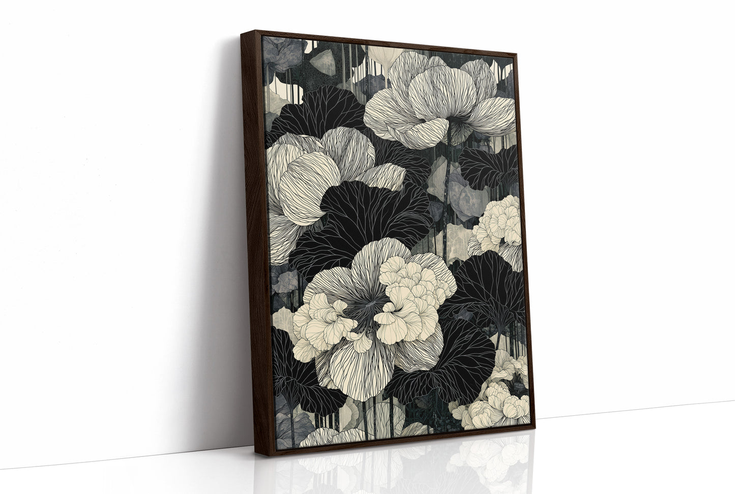 Poppies in Fine Black Ink