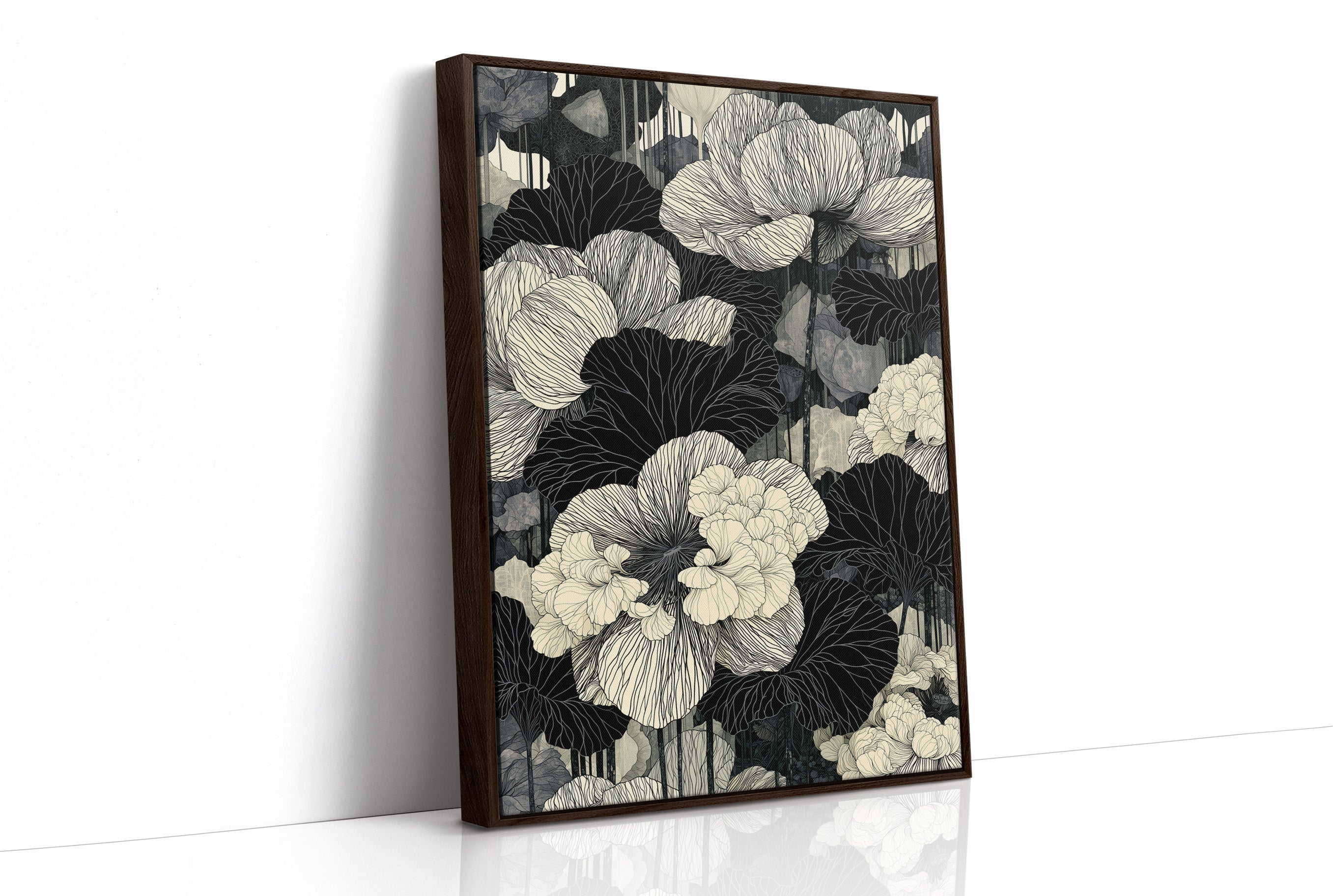 Poppies in Fine Black Ink