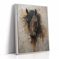 Rawhide Gaze Textured Horse Portrait