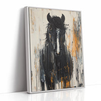 Fierce Stallion in Amber Rain