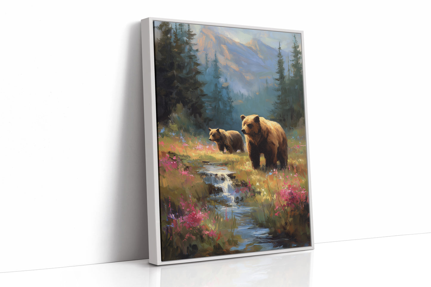 Wild Meadow Bears Find Mountain Stream