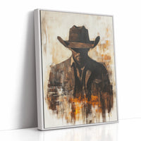 Lone Cowboy in Shadow and Flame