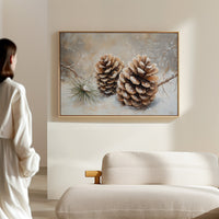 Pine Cones Catch December's First Snow