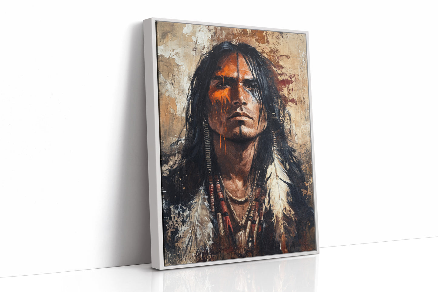 War Paint and Fire Tribal Portrait