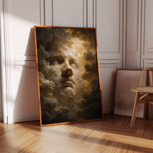 A Face Amongst Golden Clouds