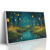 Lanterns Float Through Midnight Forest