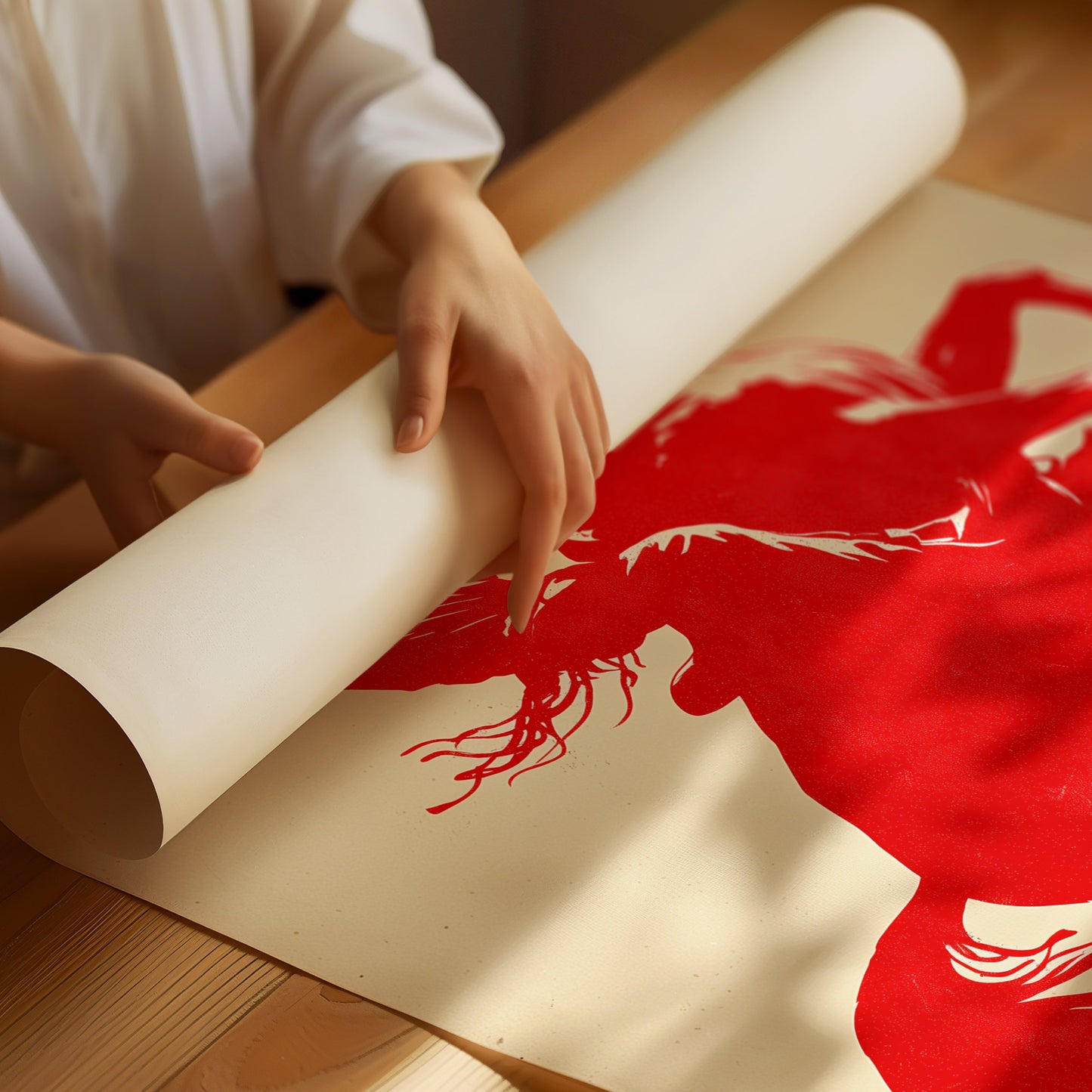 Wild Spirit In Crimson Silhouette