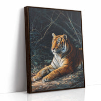Regal Tiger Against Midnight Marble