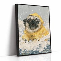 Pug Yellow Raincoat Portrait