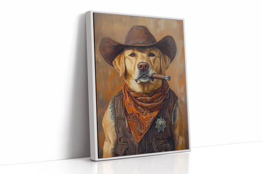 Golden Retriever Sheriff with Western Swagger