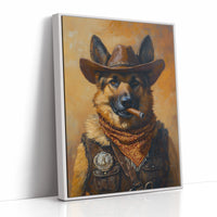 German Shepherd Sheriff in the Saddle