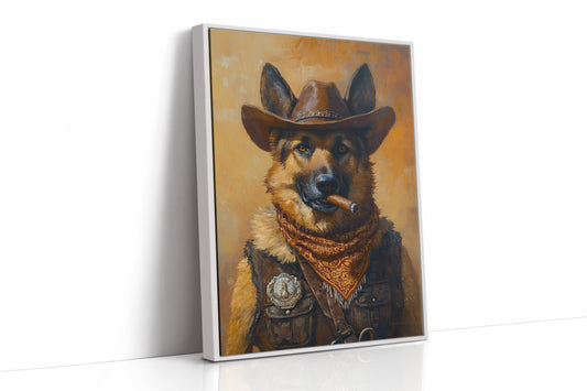 German Shepherd Sheriff in the Saddle