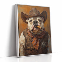 Bulldog Sheriff with a Cigar and Scowl
