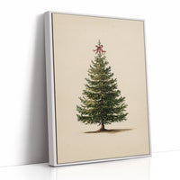 Vintage Evergreen with Crimson Bow