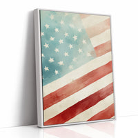 Watercolor Patriotism: America's Gentle Banner