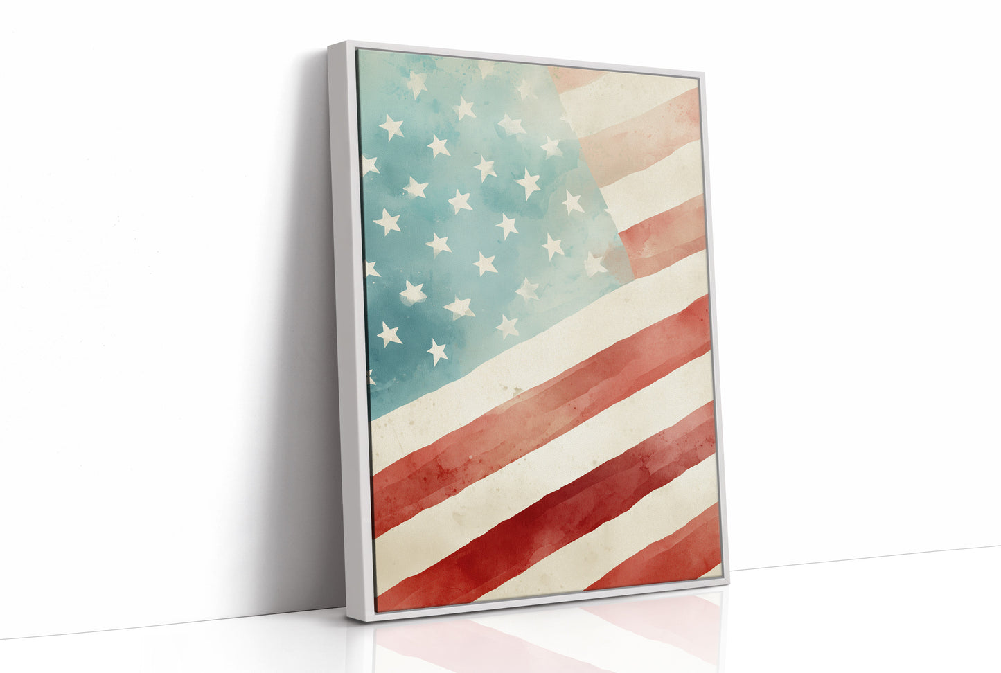 Watercolor Patriotism: America's Gentle Banner