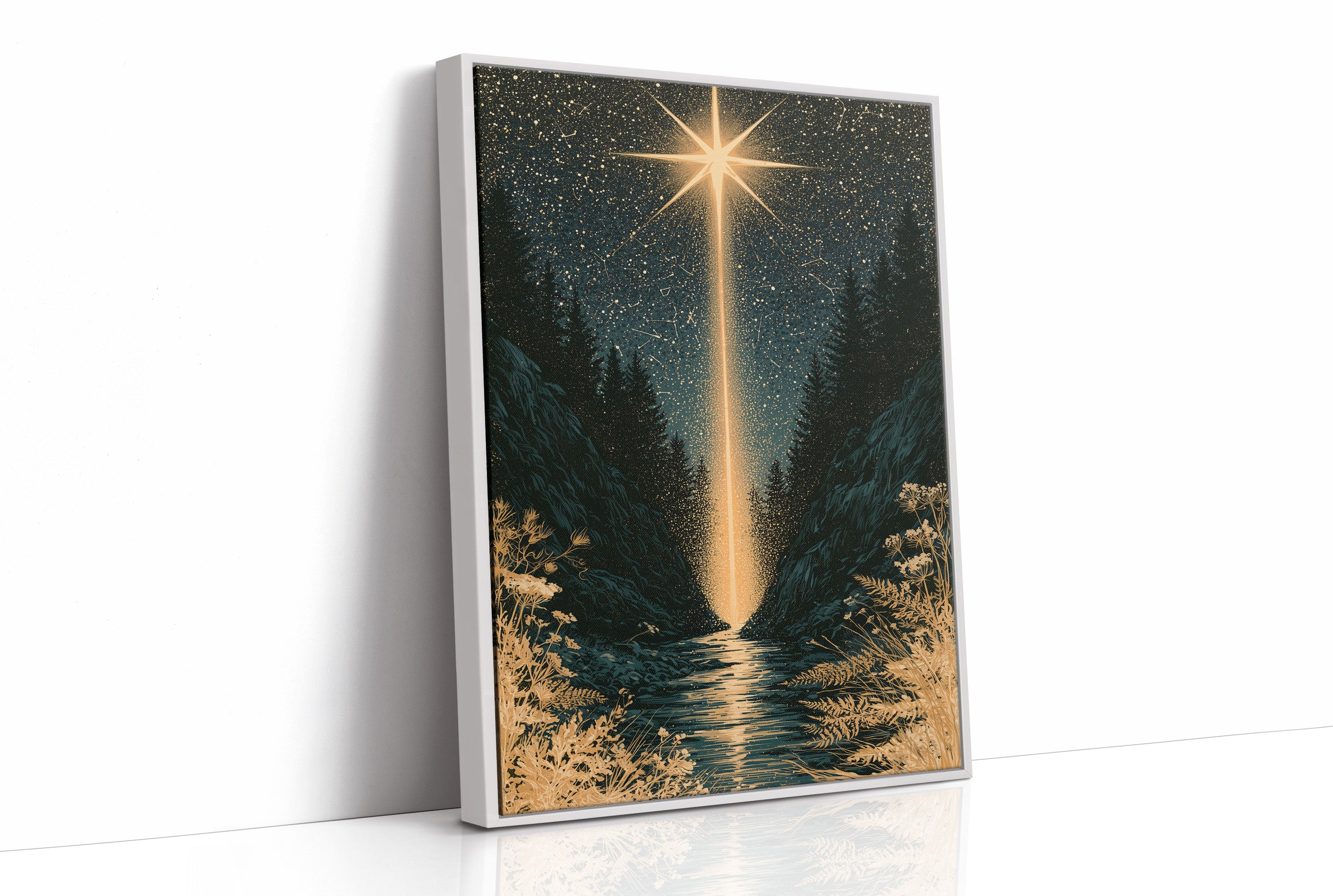 Guiding Star Over Forest Stream