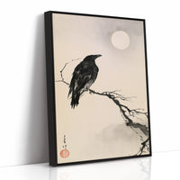 Raven Moonlit Branch Sumi-e