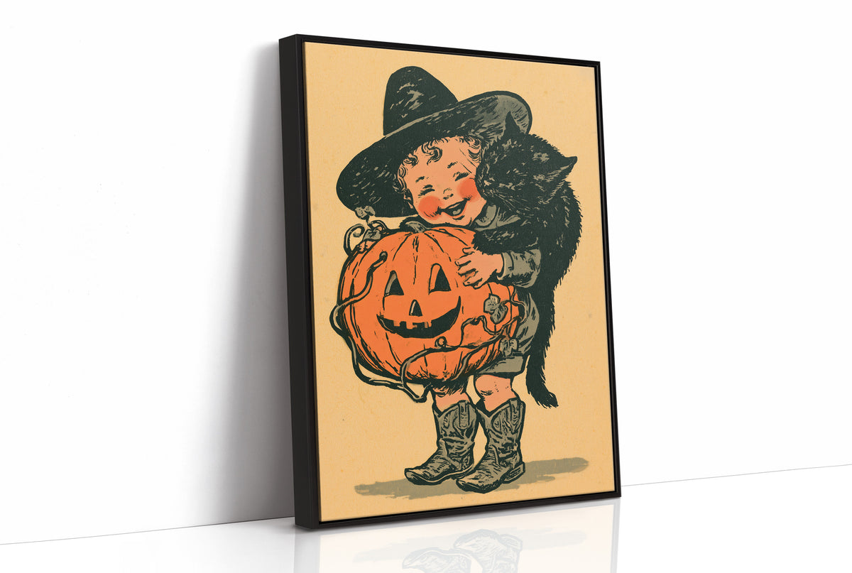 Vintage Halloween Child Pumpkin