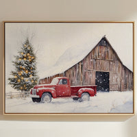 Red Pickup Brings Christmas Home
