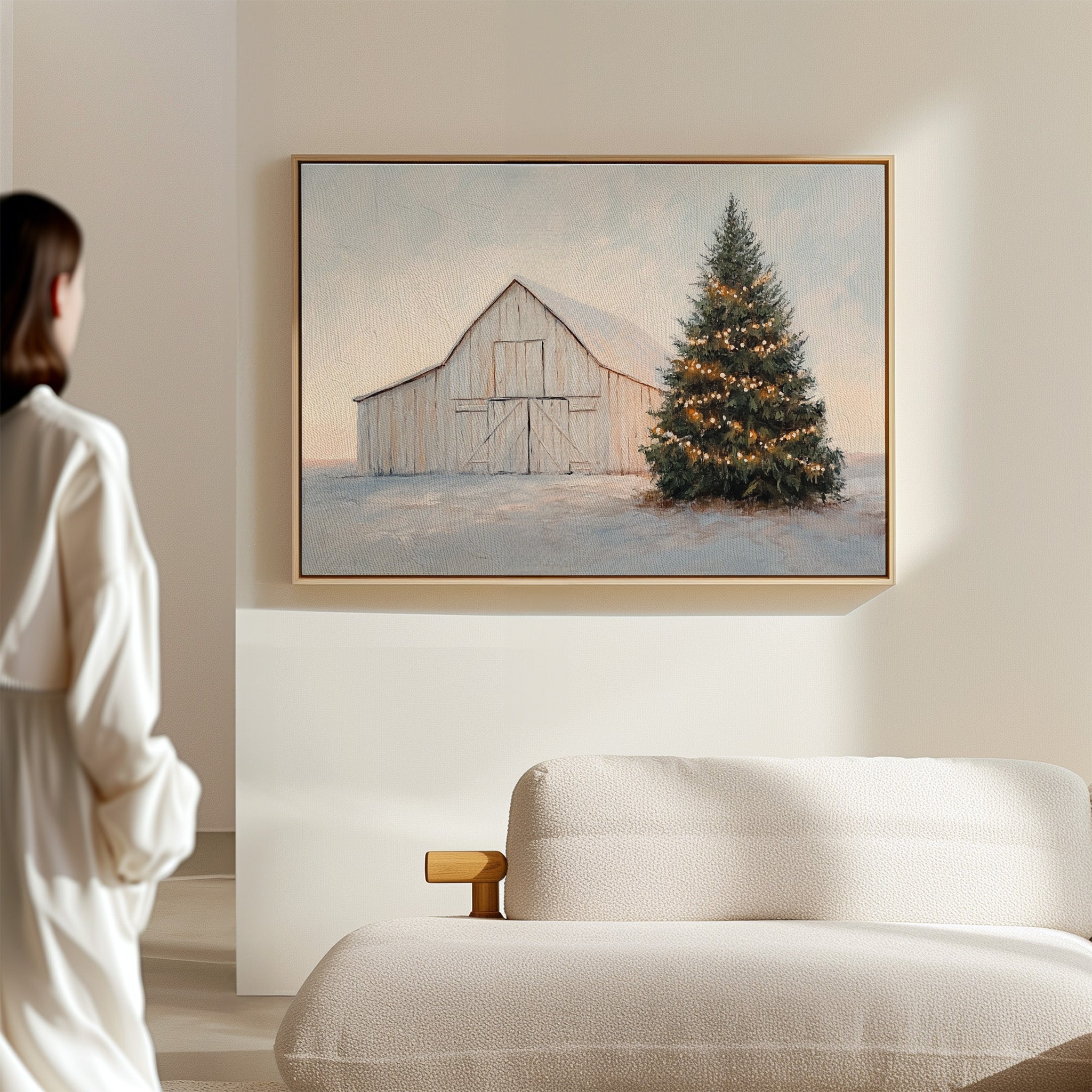 Winter Lights Warm The Barn