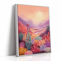Sunset Paints Desert Flowers Wild