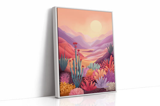 Sunset Paints Desert Flowers Wild