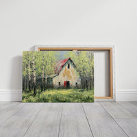 Old Barn Among the Birches