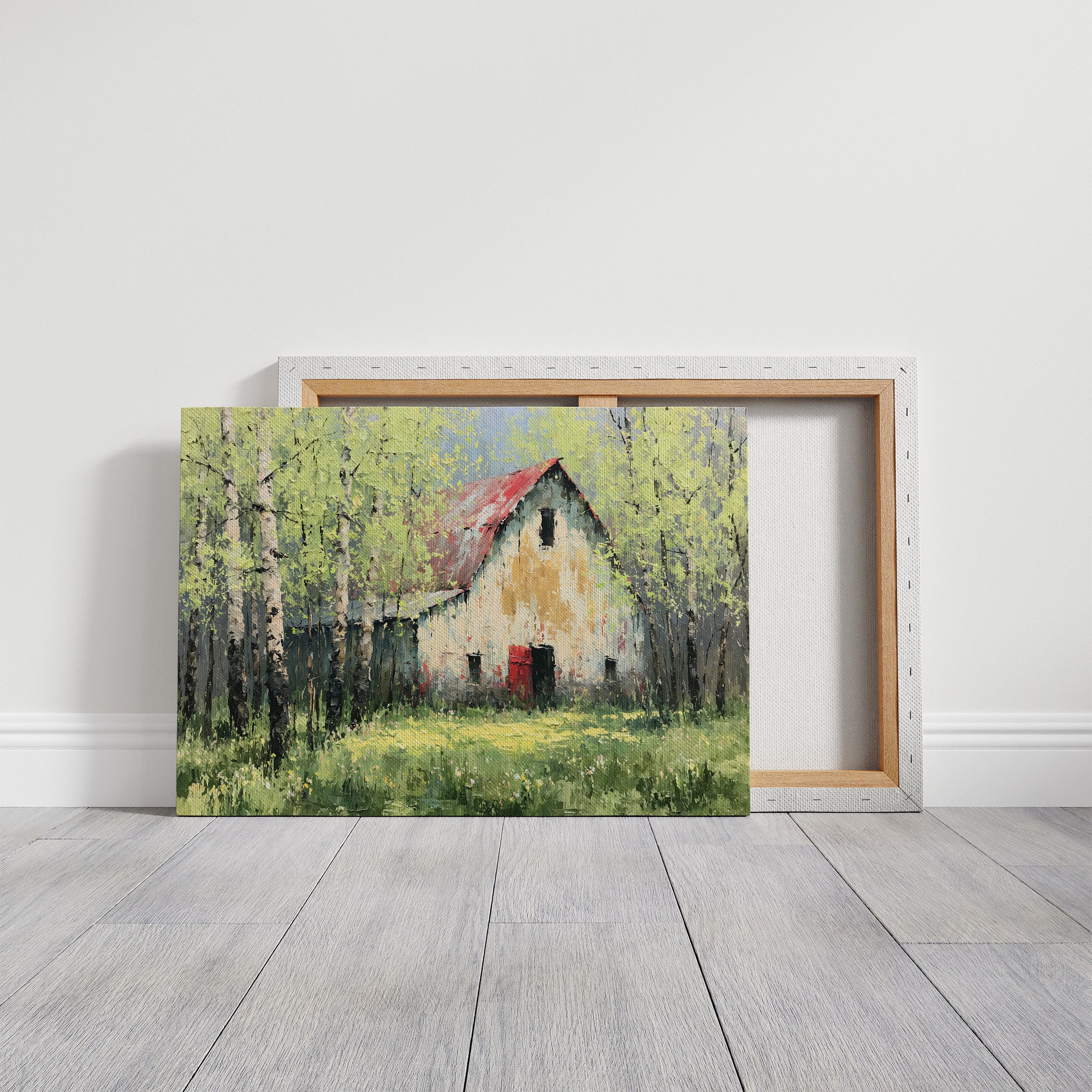 Old Barn Among the Birches