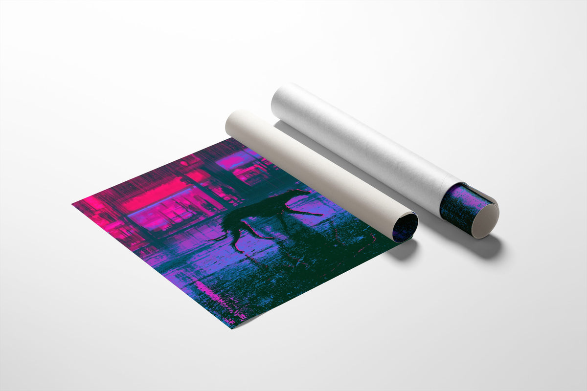 Neon Glitch Street Wanderer