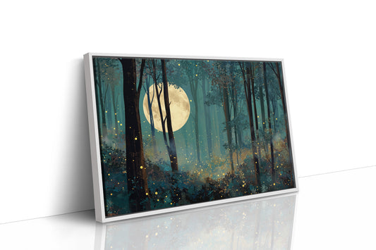Forest Lights Beneath Lunar Glow