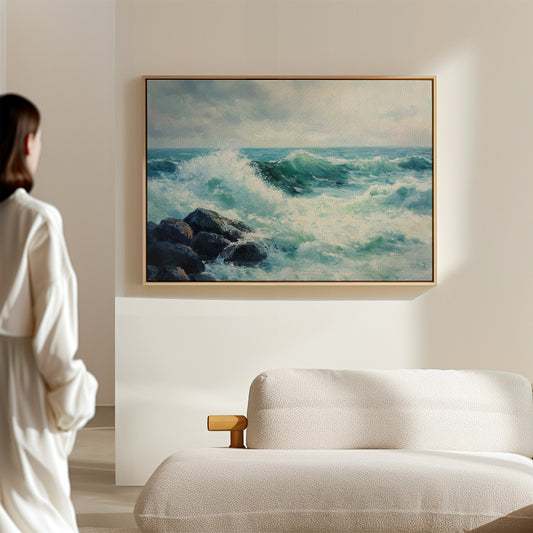 Ocean Swells Dance Against Stone