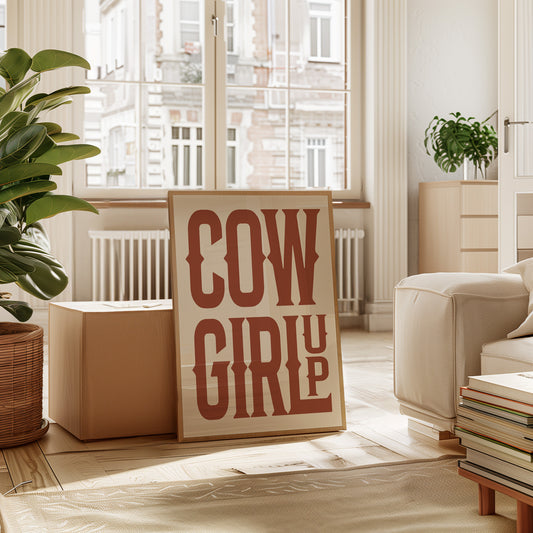 Cowgirl Up Western Typography Print