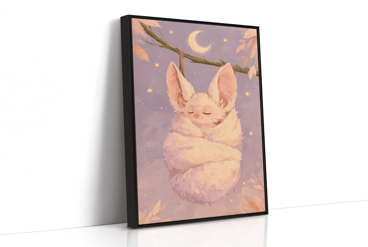Sleepy Pink Bat Moonlight