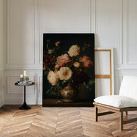 Baroque Peonies in Earthen Vase