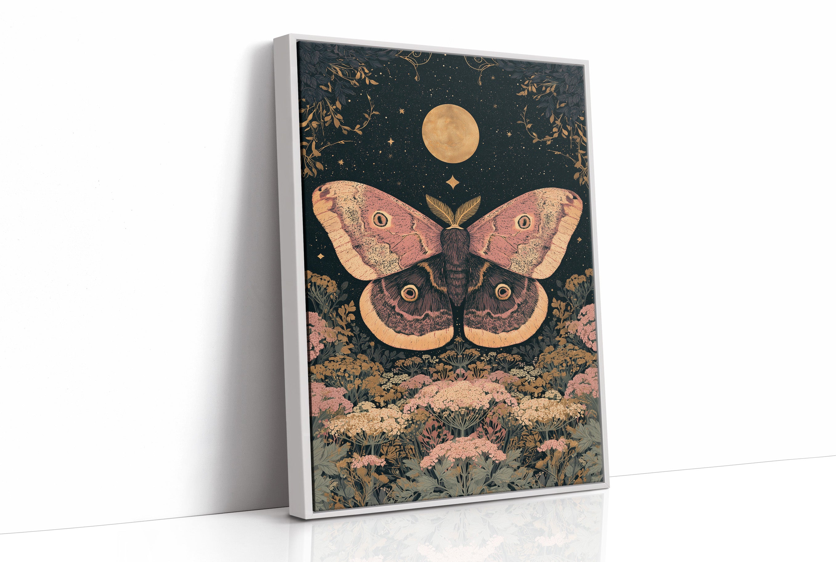 Moon Moth Among Wildflowers