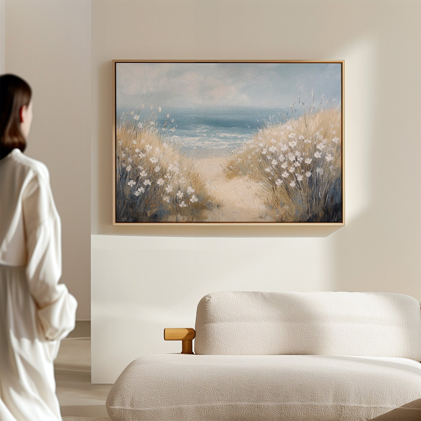 Coastal Daisies Dance Above Summer Waves