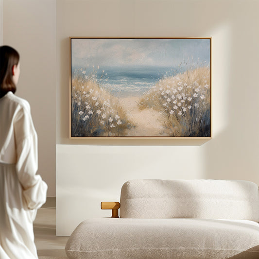 Coastal Daisies Dance Above Summer Waves