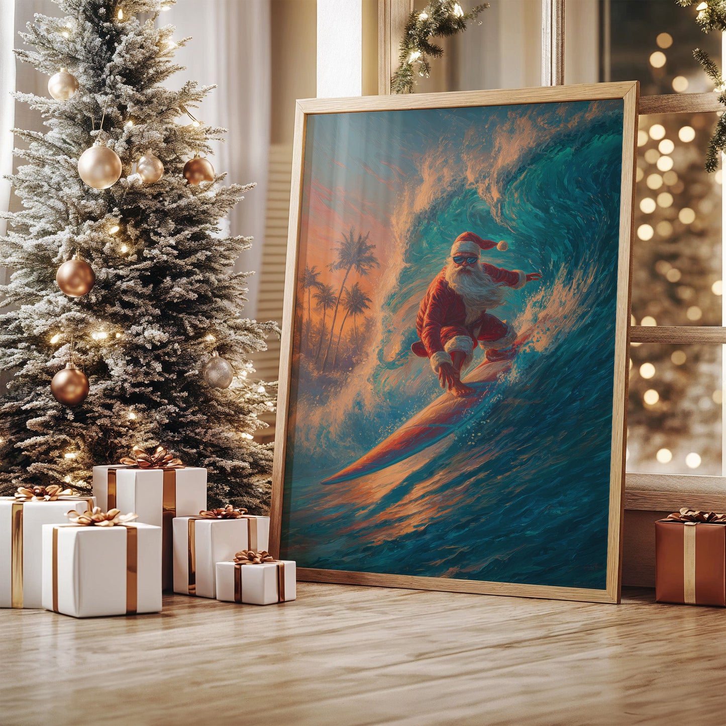 Tropical Santa Rides The Wave