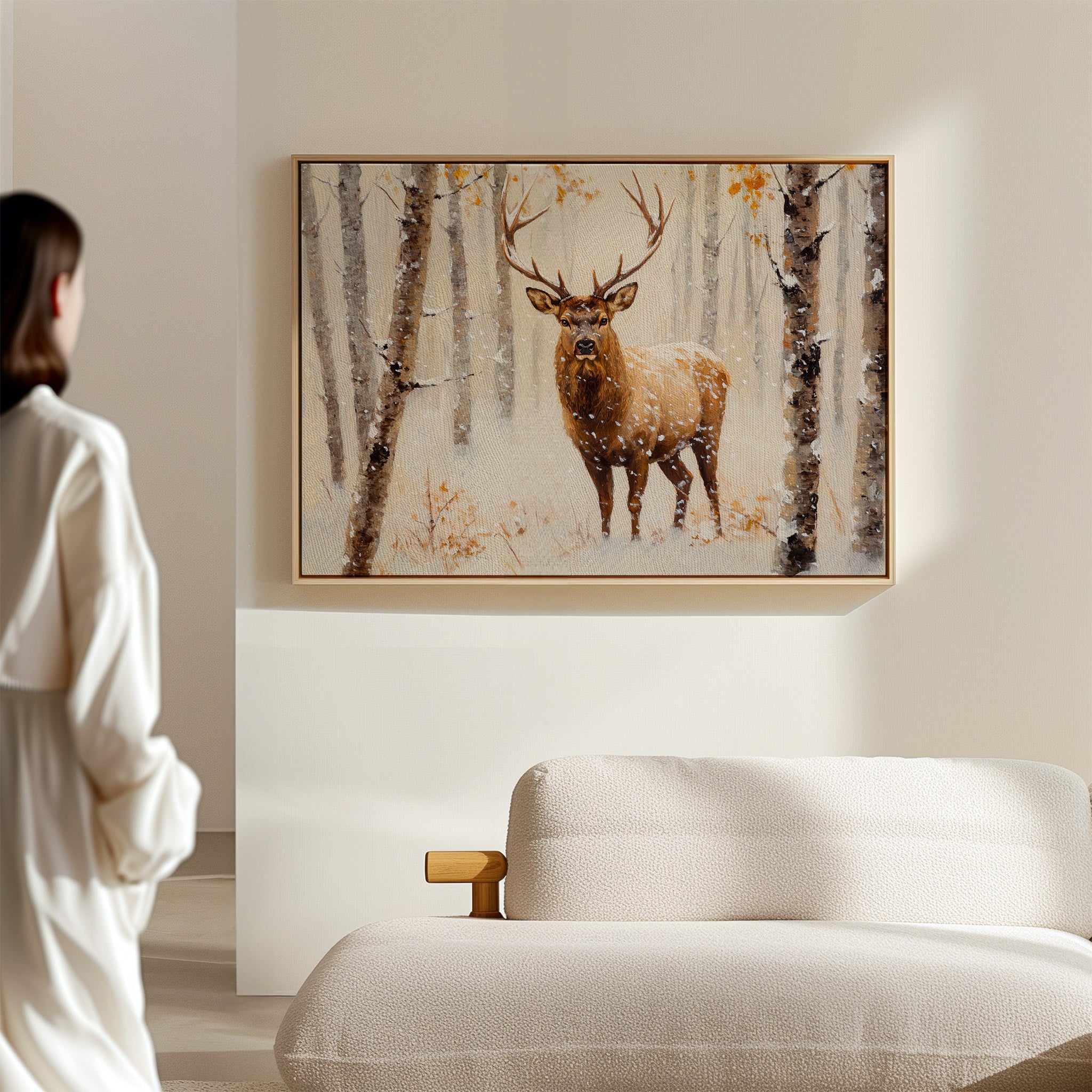 Noble Stag Among Winter Birches