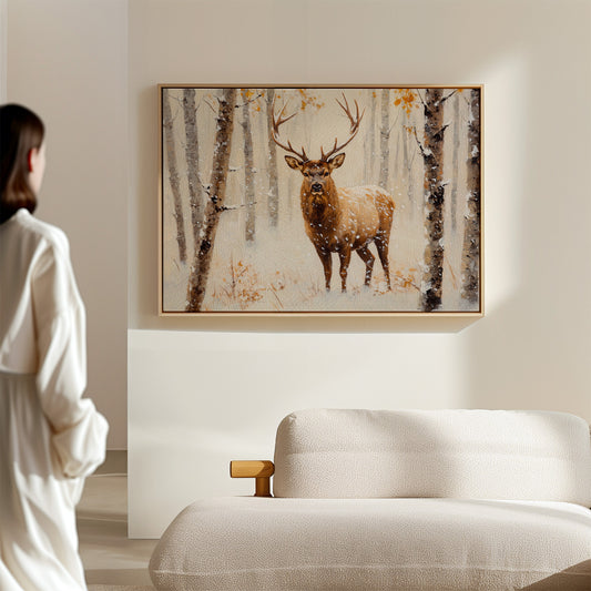 Noble Stag Among Winter Birches