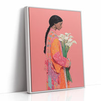 Calla Lilies Among Coral Silk