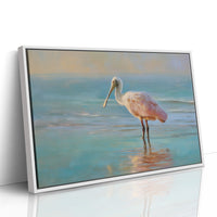 Spoonbill Wades Through Turquoise Stillness