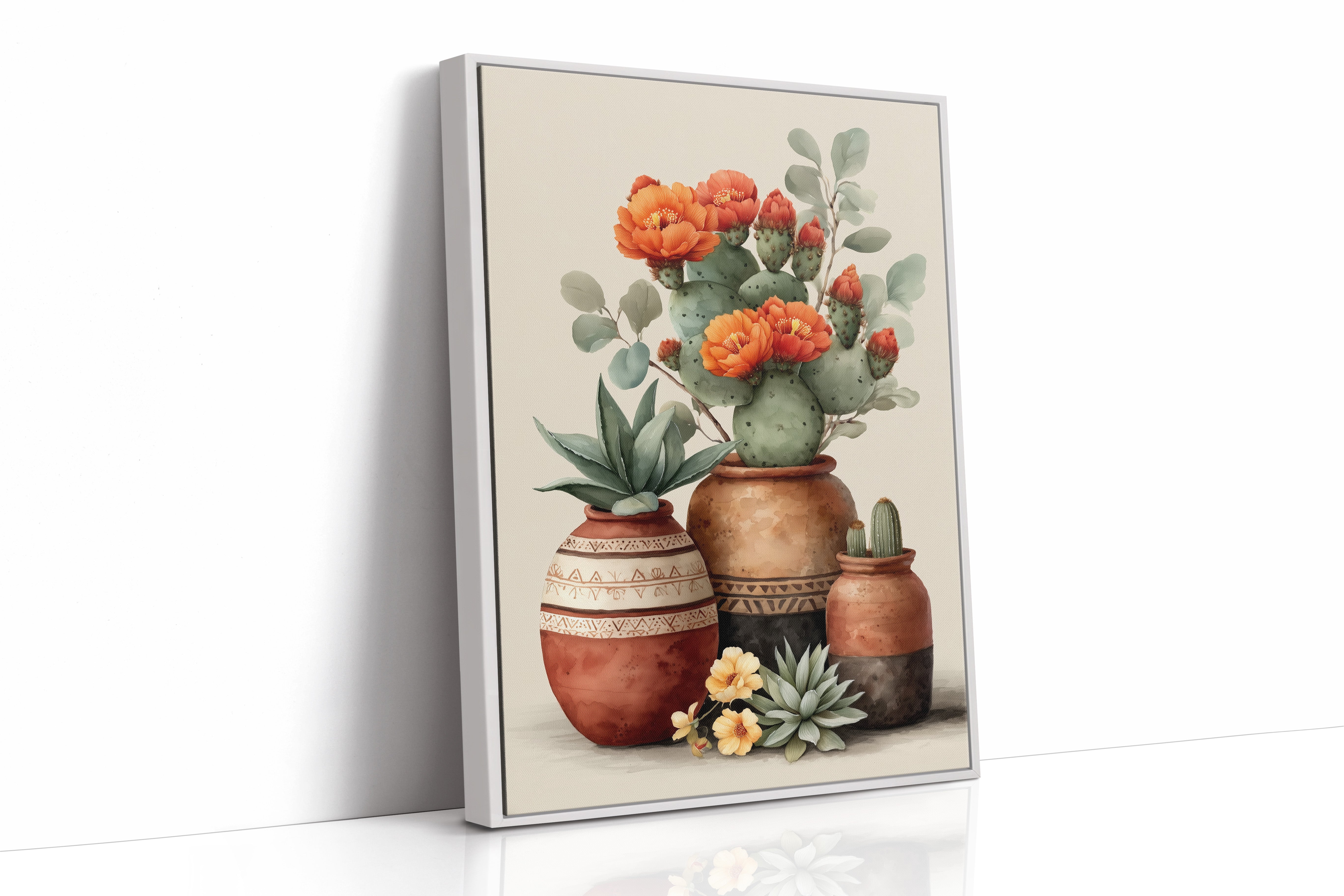 Desert Blooms In Painted Clay