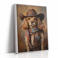 Cocker Spaniel Sheriff in Turquoise and Rust