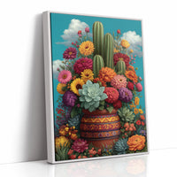 Desert Blooms Against Turquoise Skies