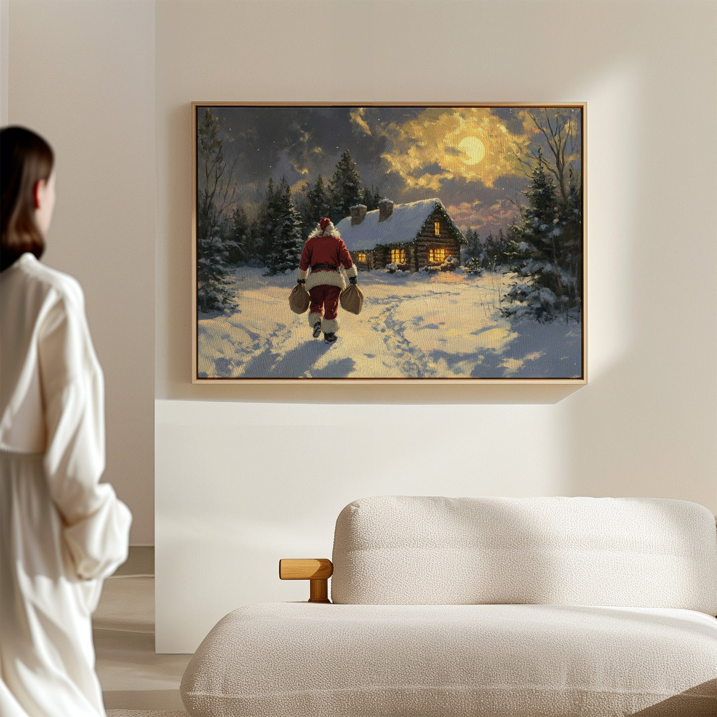 Moonlit Journey To Cabin Warmth