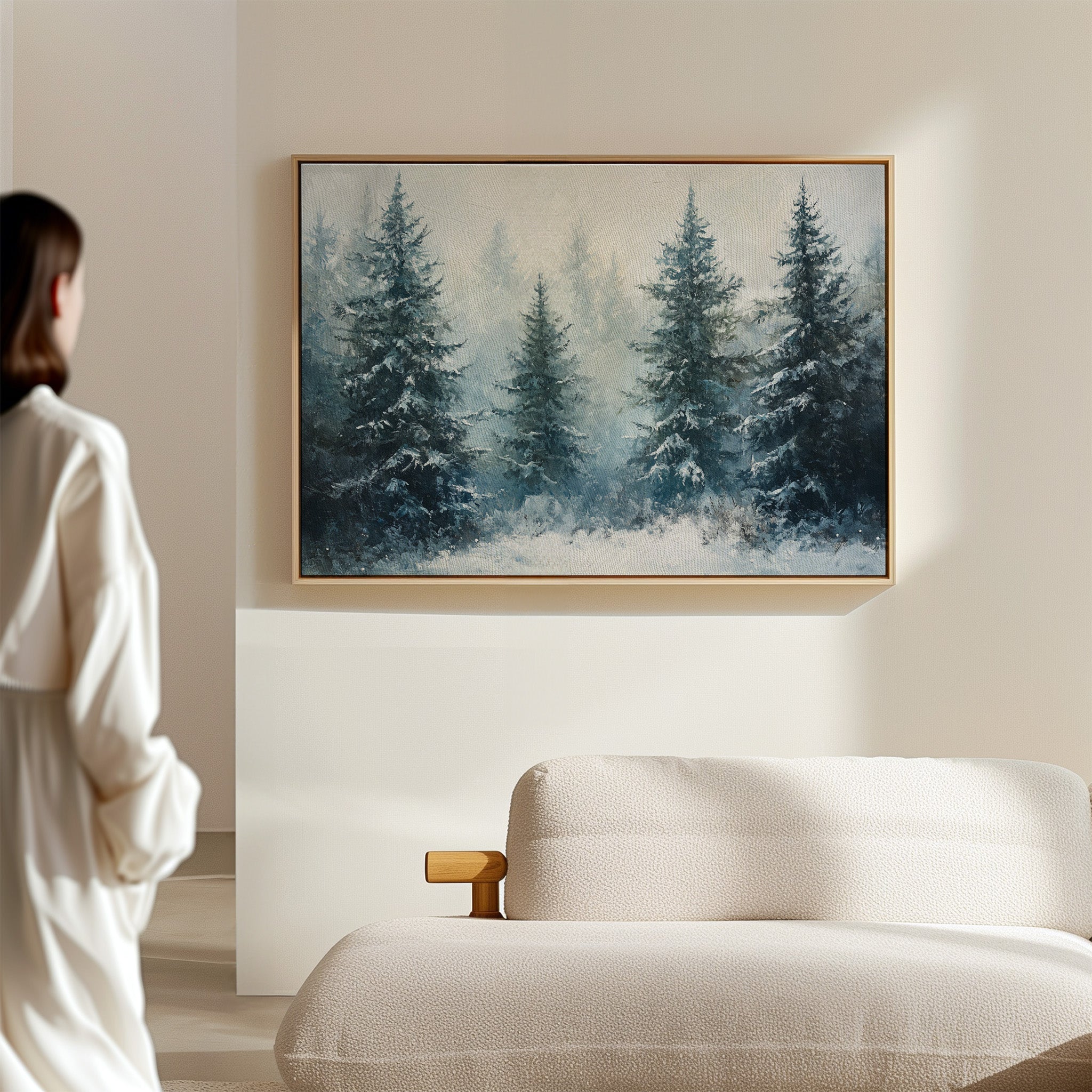 Silent Snow Settles Among Evergreens