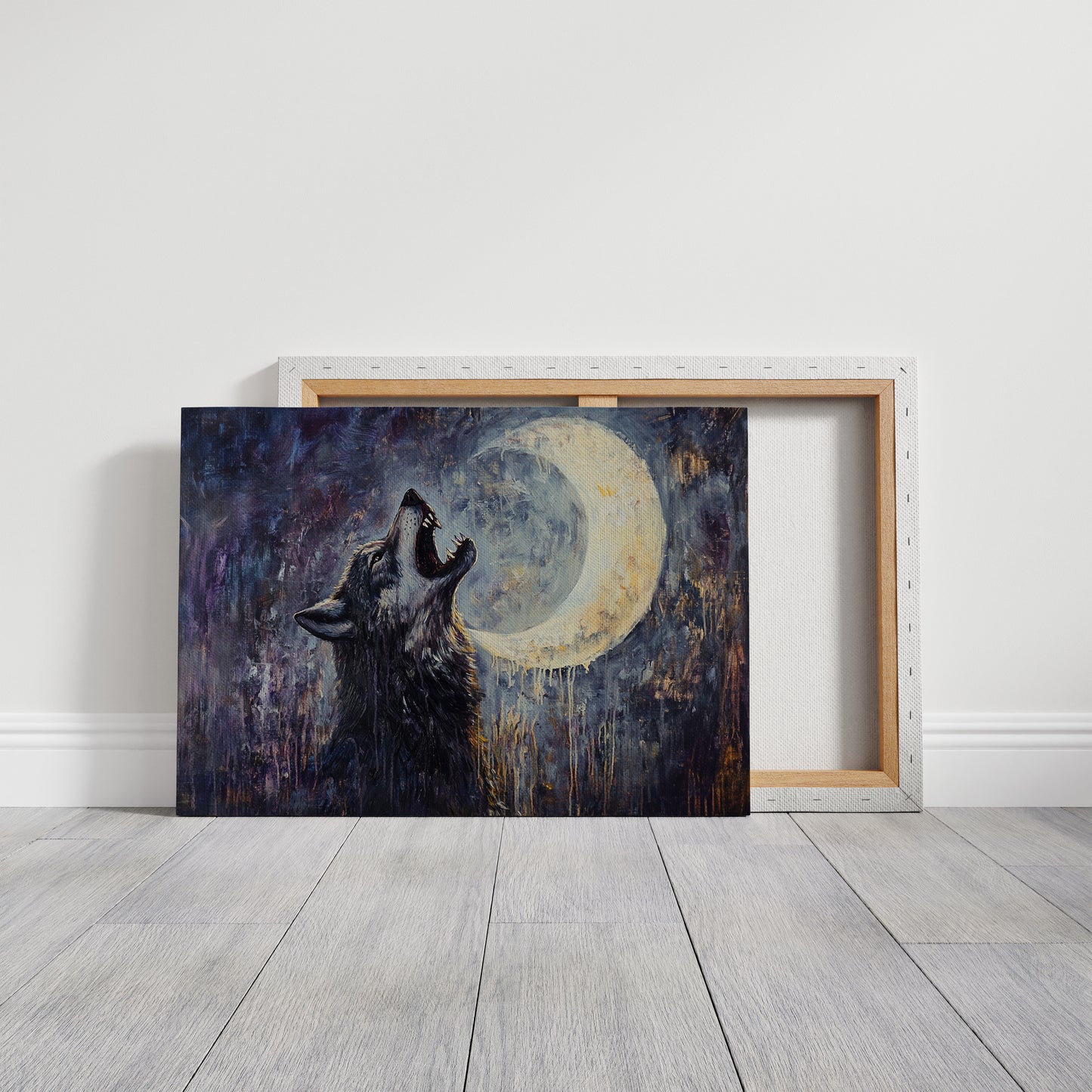 Lone Wolf Howl Under the Moon